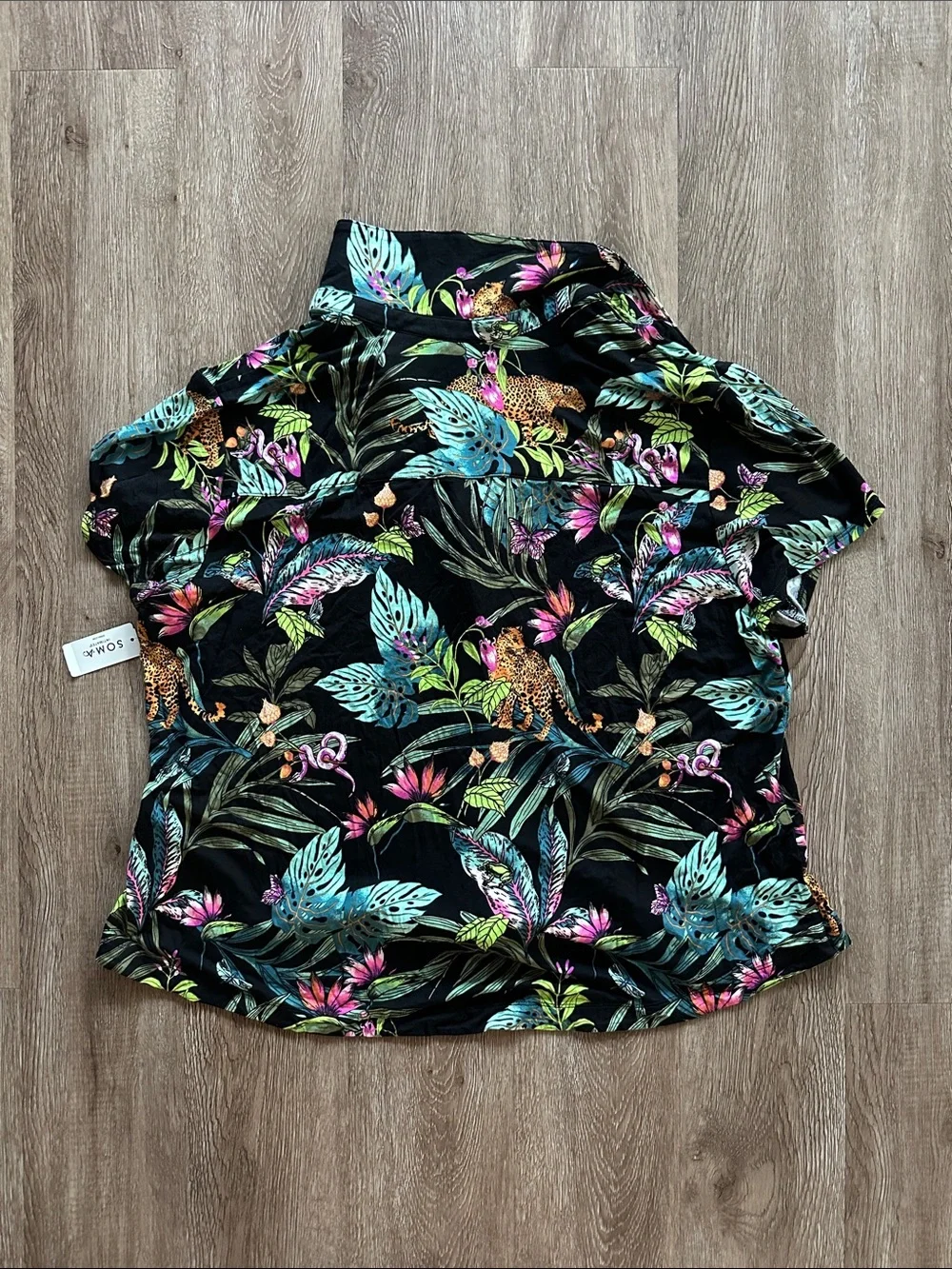Soma Cool Nights Short Sleeve Notch Collar & Shorts Pajama Set Into The Wild XXL - Picture 5 of 8